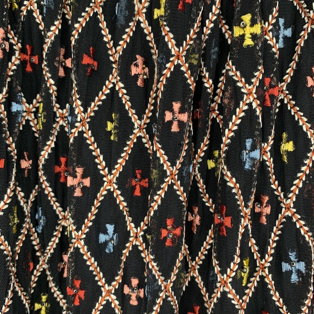 NWT TULAROSA Lexi Beaded Embroidered Black Sheer Maxi Skirt‎ Sz XXS - Picture 6 of 15